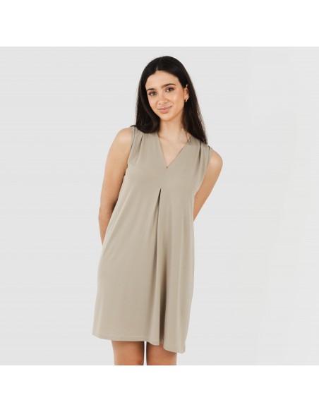 Vestido corto crepe liso Vestido corto crepe liso