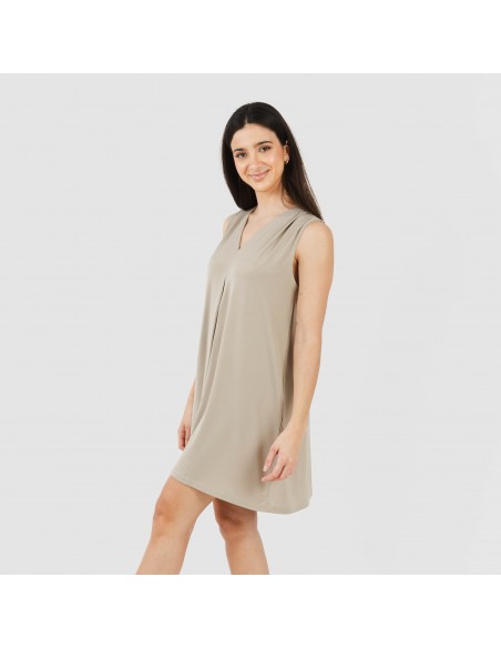 Vestido corto crepe liso Vestido corto crepe liso