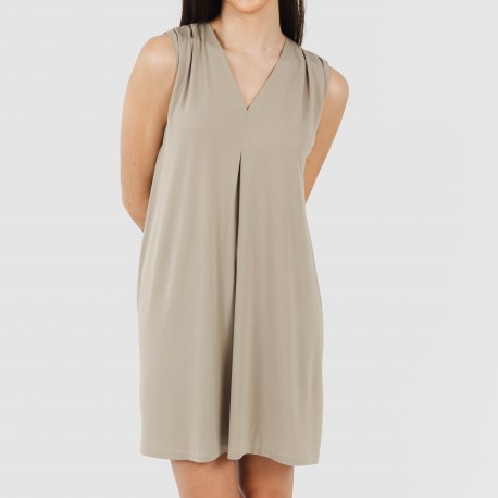 Vestido corto crepe liso