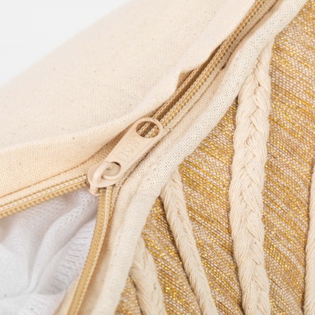Cojín cuadrante algodón Dune natural 45x45  - funda + relleno