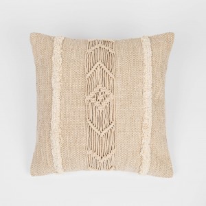 Cojín cuadrante algodón Halter natural 45x45  - funda + relleno