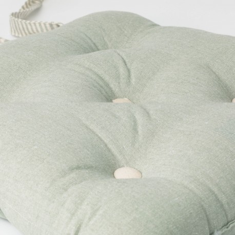 Cojín plancheta botones algodón liso