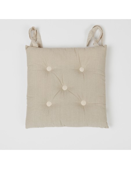 Cojín plancheta botones algodón liso