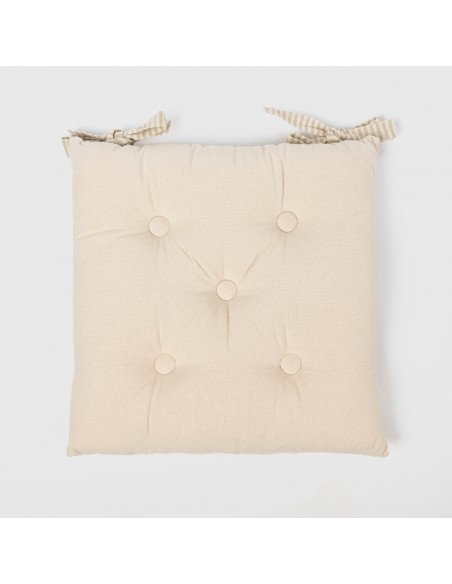 Cojín plancheta botones algodón liso Cojín plancheta botones algodón liso