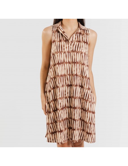 Vestido corto cuello y solapa soft Lemonade marrón Vestido corto cuello y solapa soft Lemonade marrón