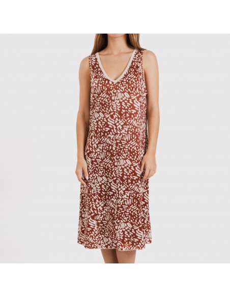 Vestido midi tirantes soft Miquela marrón Vestido midi tirantes soft Miquela marrón