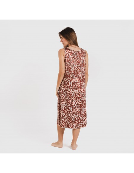 Vestido midi tirantes soft Miquela marrón Vestido midi tirantes soft Miquela marrón