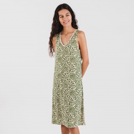 Vestido midi tirantes soft Meritxell verde caceria vestidos-y-blusones-mujer