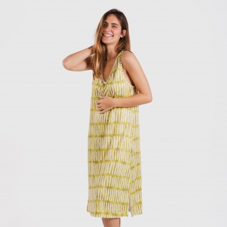Vestido midi tirantes soft Lemonade verde lima