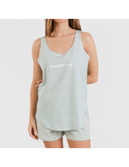 Pijama corto algodón Denis verde tiffany Pijama corto algodón Denis verde tiffany