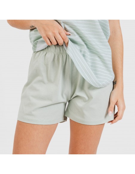 Pijama corto algodón Denis verde tiffany Pijama corto algodón Denis verde tiffany
