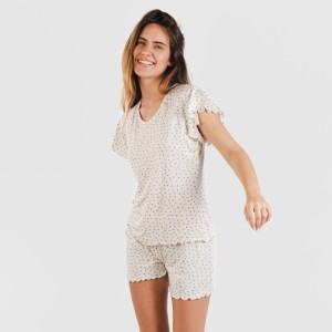 Pijama manga corta mujer soft Iris natural 2