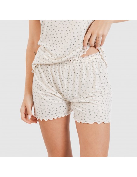 Pijama manga corta mujer soft Iris natural Pijama manga corta mujer soft Iris natural