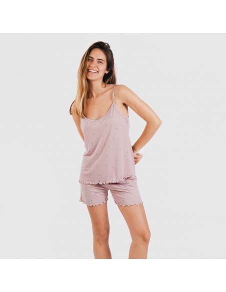 Pijama tirantes mujer soft Melanie malva