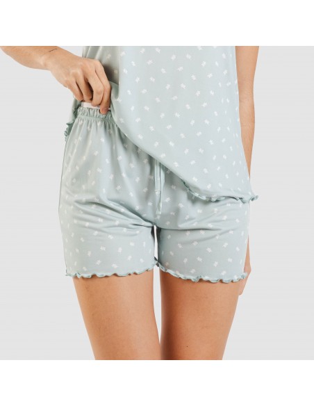 Pijama tirantes mujer soft Natalie verde tiffany Pijama tirantes mujer soft Natalie verde tiffany