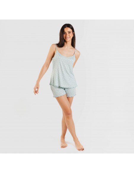 Pijama tirantes mujer soft Natalie verde tiffany Pijama tirantes mujer soft Natalie verde tiffany
