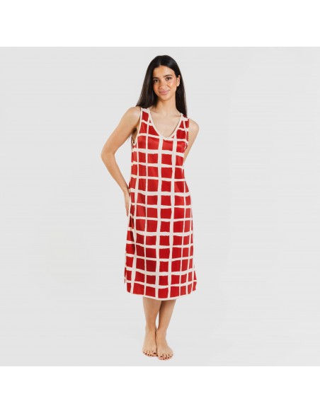 Vestido midi tirantes soft Naroa teja Vestido midi tirantes soft Naroa teja