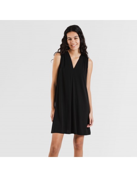 Vestido corto crepe liso Vestido corto crepe liso