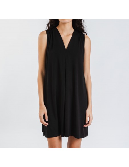 Vestido corto crepe liso Vestido corto crepe liso