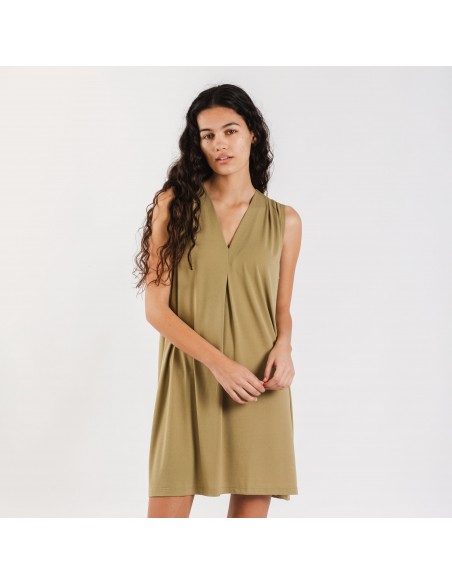 Vestido corto crepe liso Vestido corto crepe liso