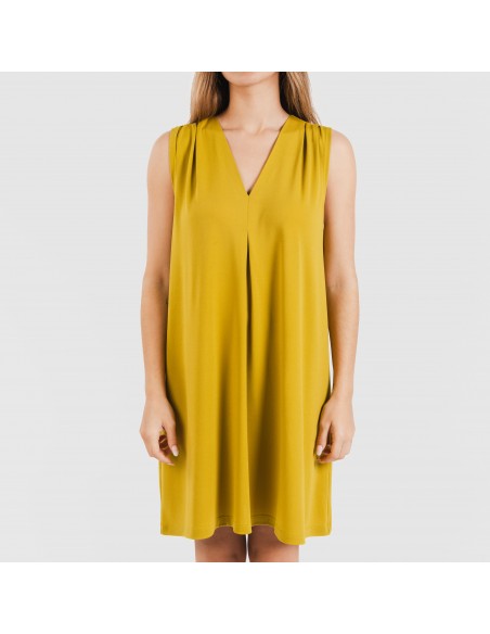 Vestido corto crepe liso Vestido corto crepe liso