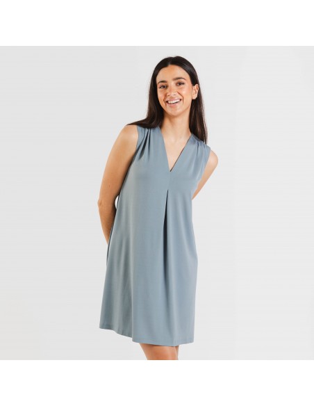 Vestido corto crepe liso Vestido corto crepe liso