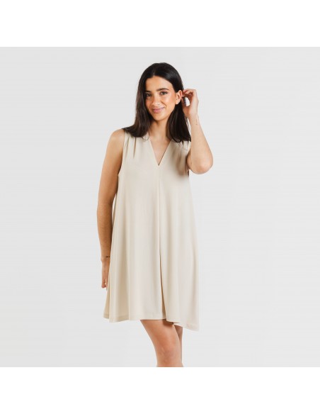 Vestido corto crepe liso Vestido corto crepe liso