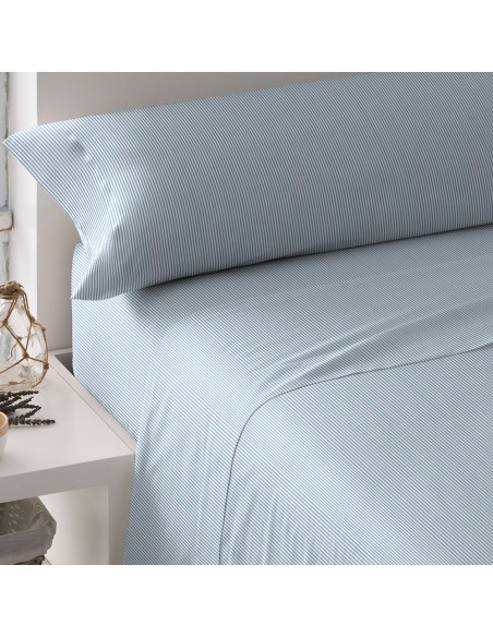 Juego de sábanas Lista celeste Juego de sábanas Lista celeste