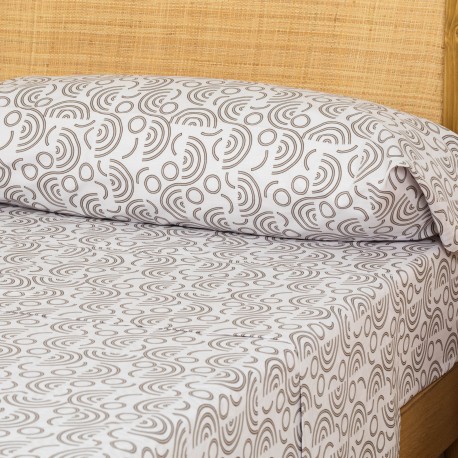 Juego de sábanas algodón Rubeus gris