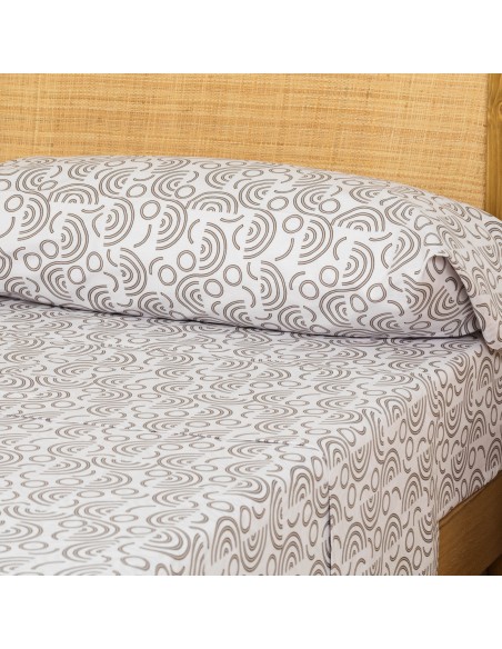 Juego de sábanas algodón Rubeus gris Juego de sábanas algodón Rubeus gris