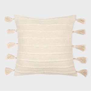 Cojín cuadrante algodón Neretia natural 45x45 - funda + relleno