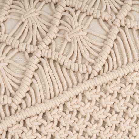 Cojin cuadrante algodón macramé Valiartis natural 45x45 - funda + relleno