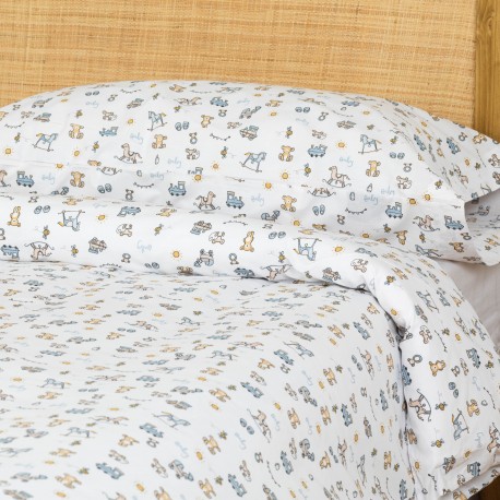 Funda nórdica algodón Nico celeste