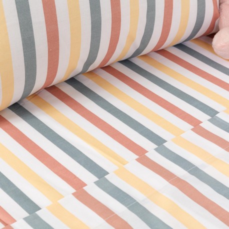 Juego de sábanas algodón Raya Laia cuna