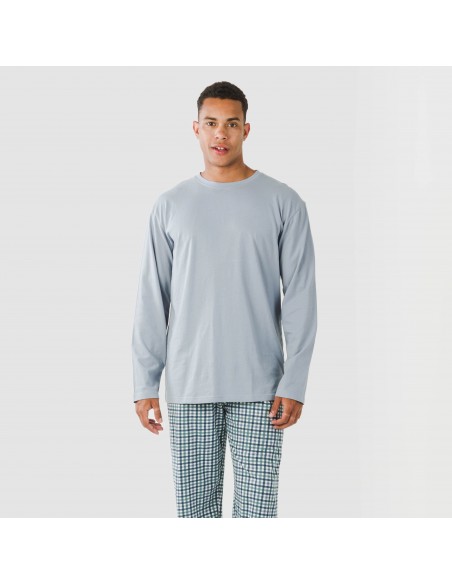 Pijama largo algodón hombre Cuadro Joshua verde Pijama largo algodón hombre Cuadro Joshua verde