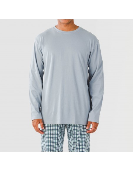 Pijama largo algodón hombre Cuadro Joshua verde Pijama largo algodón hombre Cuadro Joshua verde