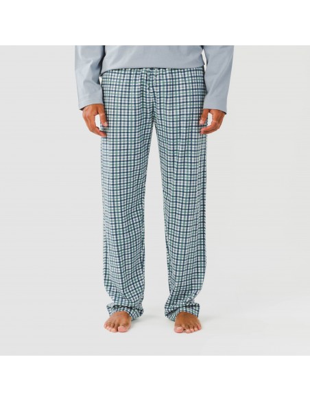 Pijama largo algodón hombre Cuadro Joshua verde Pijama largo algodón hombre Cuadro Joshua verde