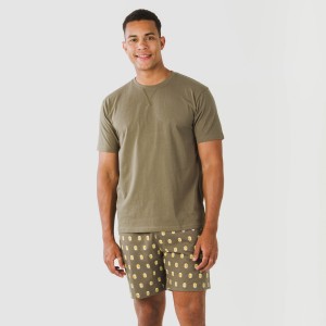 Pijama corto algodón hombre Taleb verde