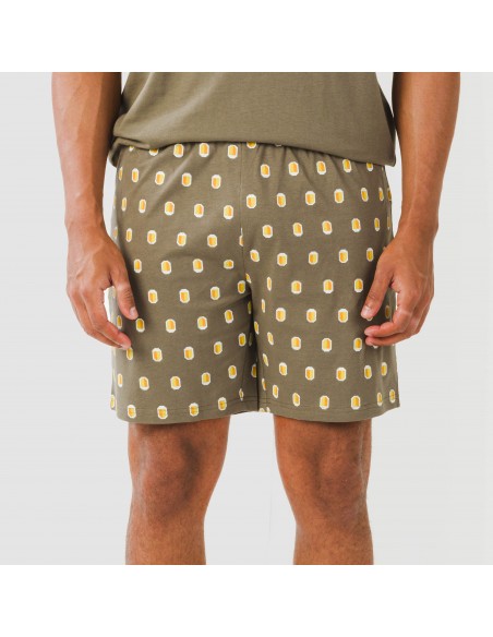 Pijama corto algodón hombre Taleb verde Pijama corto algodón hombre Taleb verde