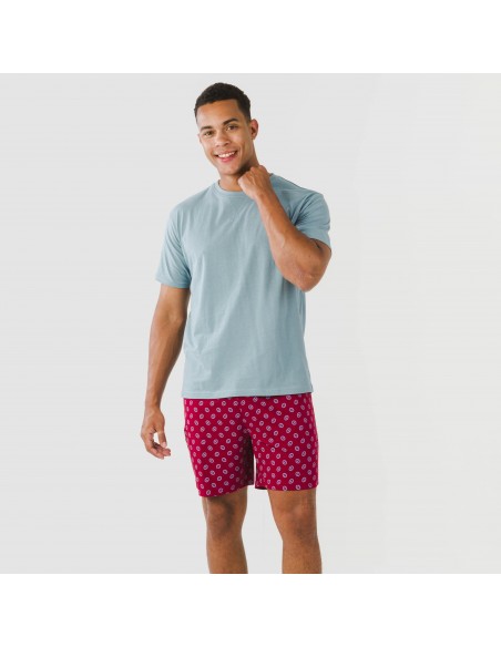 Pijama corto algodón hombre Benetto azul