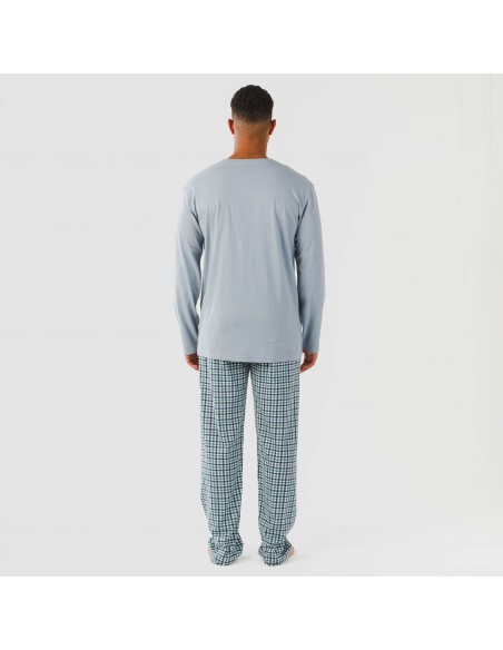 Pijama largo algodón hombre Cuadro Joshua verde Pijama largo algodón hombre Cuadro Joshua verde