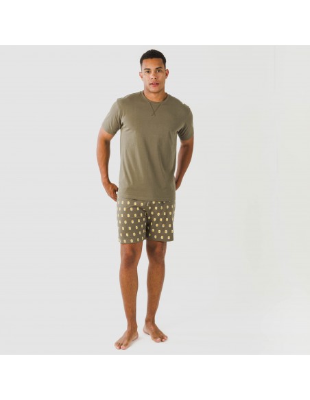 Pijama corto algodón hombre Taleb verde Pijama corto algodón hombre Taleb verde