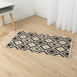 Alfombra algodón Rosetto beige - negro