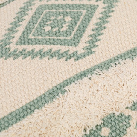 Cojín rectangular algodón 30x50 Abad verde - funda + relleno