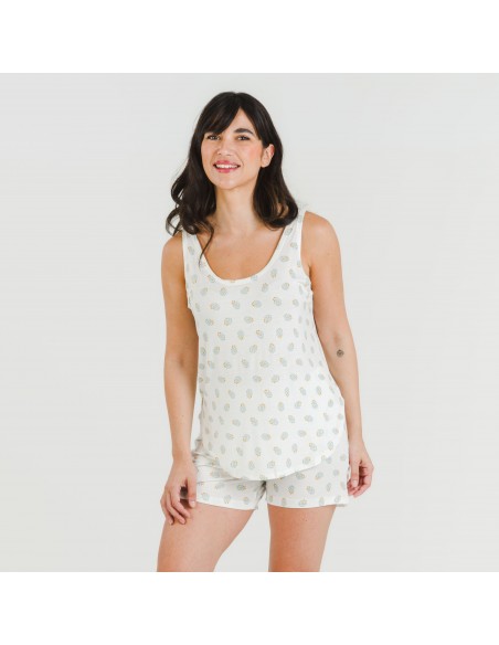 Pijama tirantes mujer viscosa Spring verde tiffany