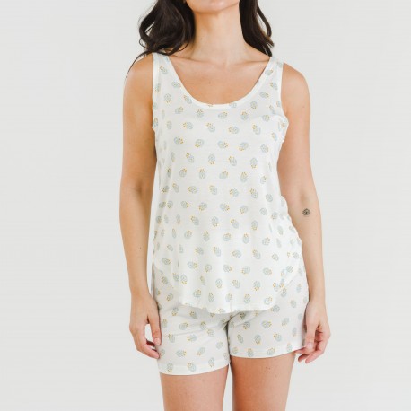 Pijama tirantes mujer viscosa Spring verde tiffany