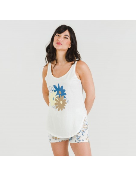 Pijama corto algodón Arauz indigo Pijama corto algodón Arauz indigo