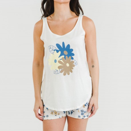 Pijama corto algodón Arauz indigo