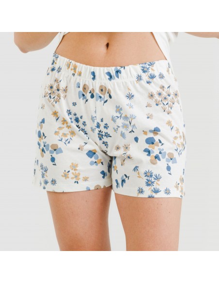 Pijama corto algodón Arauz indigo Pijama corto algodón Arauz indigo