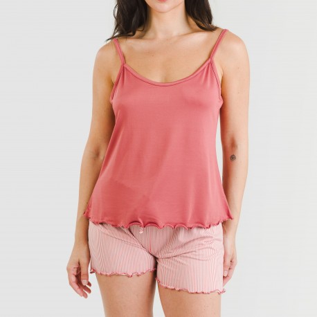 Pijama tirantes mujer soft Raya Aliena marsala